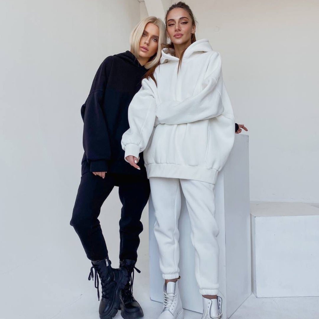 Damen nan oversized Kapuzen-Loungewear-Set mit extragroßer Kapuze und taillierter Jogginghose EB
