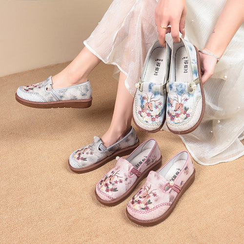 Damen modische Hausschuhe mit stilvollem Blumenornament und elastischem Gummizug EB
