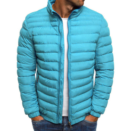 Herren leichte Steppjacke mit hohem Kragen und praktischen Taschen EB