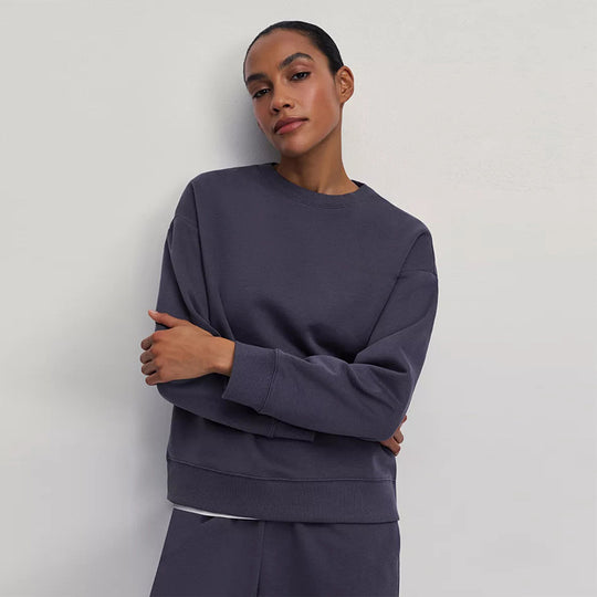 Damen Bequemer Oversized Sweatpullover mit lässigem Schnitt EB