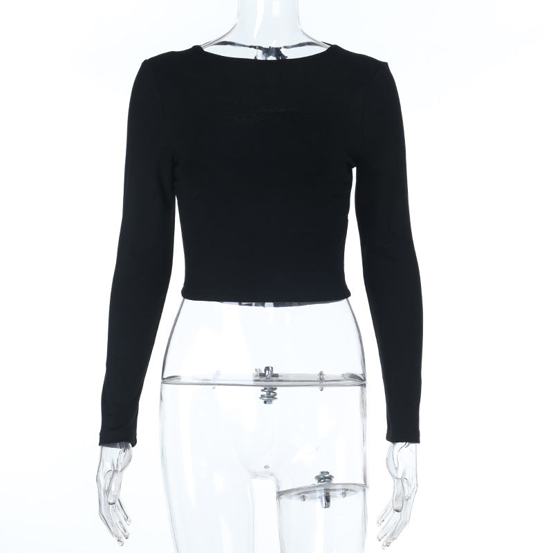 Damen elegantes Crop-Top mit asymmetrischer Raffung EB