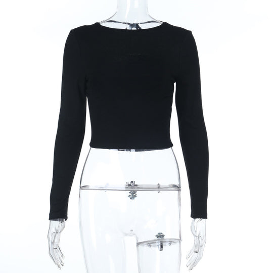 Damen elegantes Crop-Top mit asymmetrischer Raffung EB