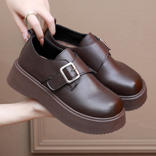 Damen Modische Schnürschuhe mit trendiger Schnallen-Optik EB