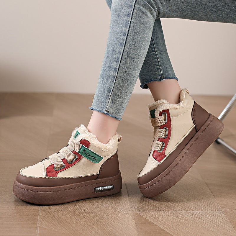 Damen modische Winter Sneakers mit warmem Innenfutter und rutschfester Sohle EB