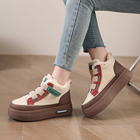 Damen modische Winter Sneakers mit warmem Innenfutter und rutschfester Sohle EB