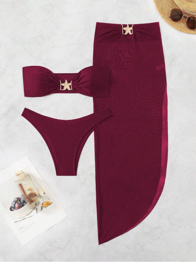 Damen Bikiniset mit transparentem Rock EB