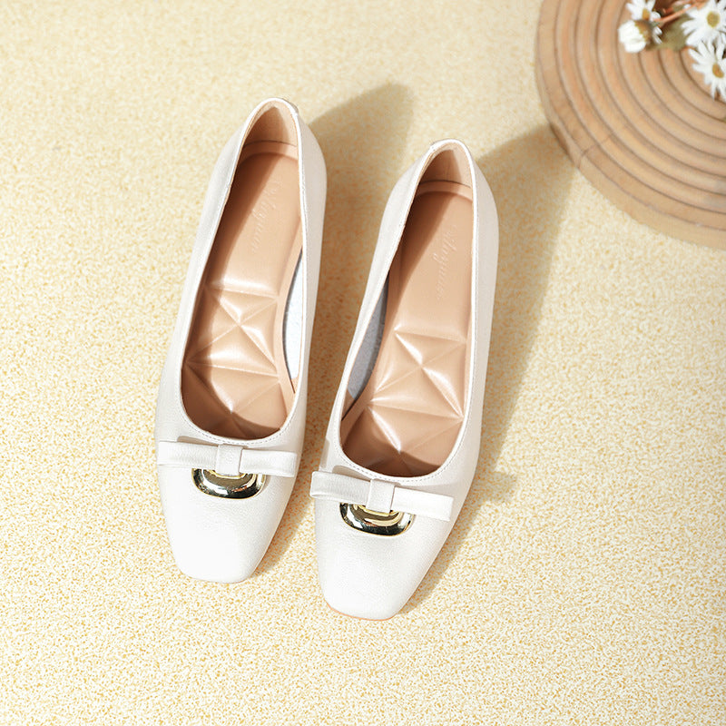 Damen elegante Ballerinas mit modischer Schnallenapplikation EB