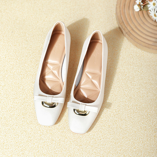 Damen elegante Ballerinas mit modischer Schnallenapplikation EB
