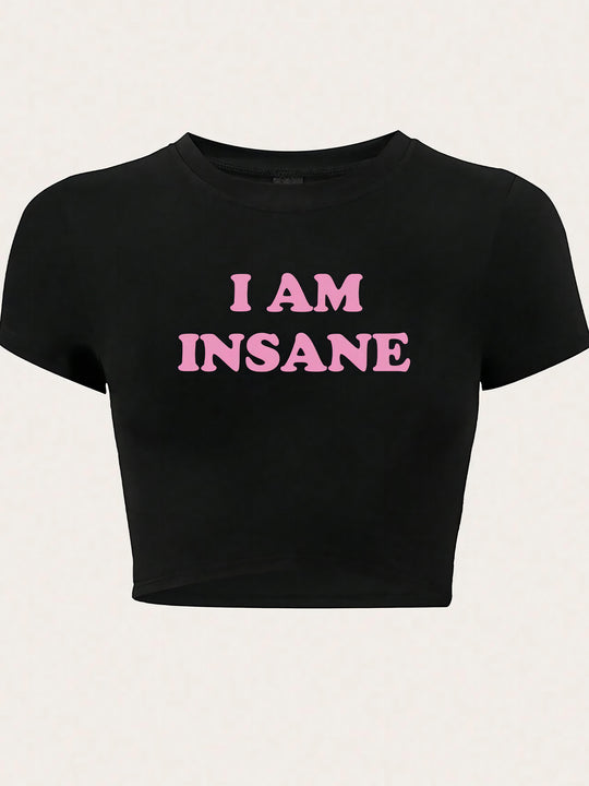 Damen Crop-Top mit auffälligem Schriftzug EB