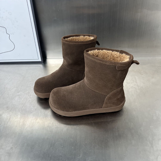 Damen Fleecegefütterte Winterstiefel aus weichem Wildleder EB