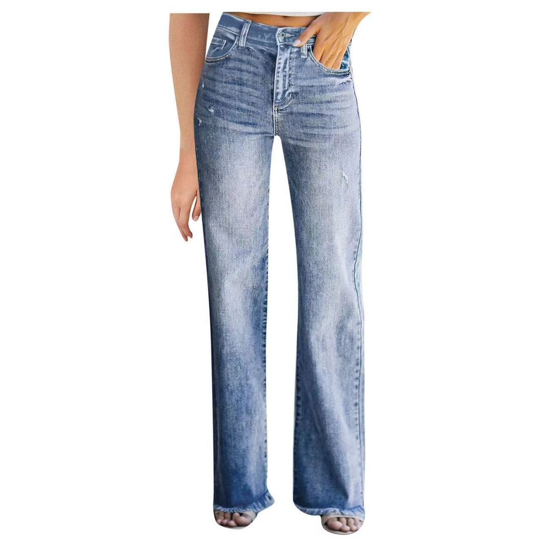 Damen Klassische und bequeme High-Waist Jeans EB