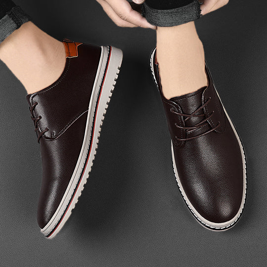 Herren Elegante Freizeit-Schnürschuhe aus hochwertigem Leder EB
