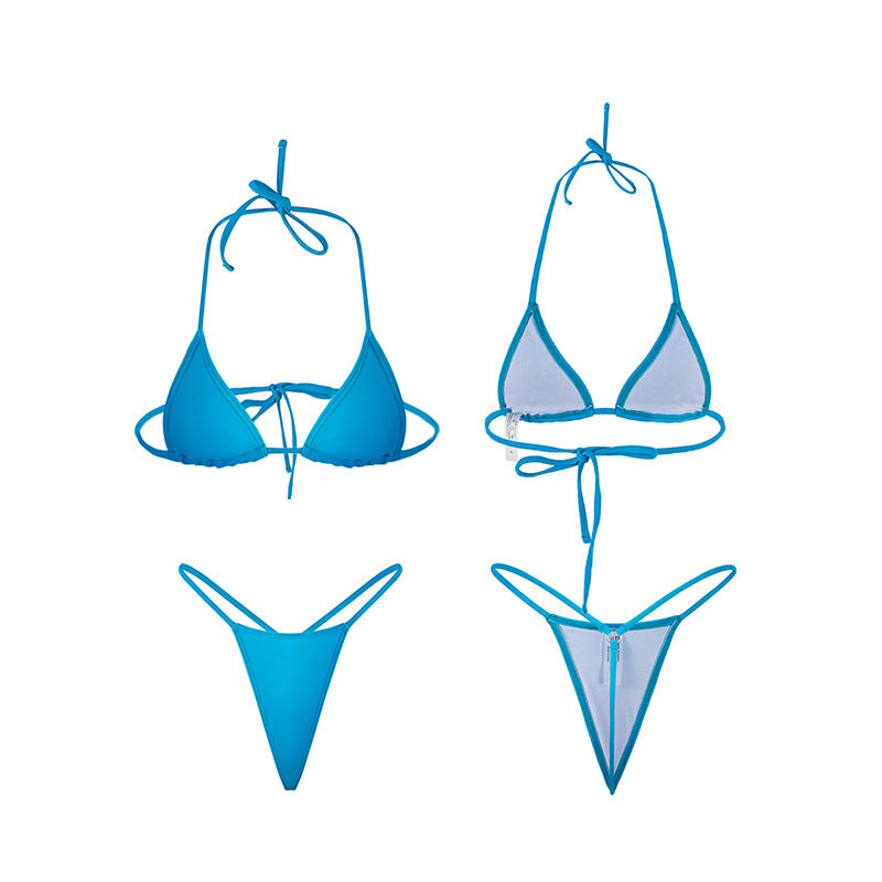 Damen Triangel-Bikini mit tiefem Ausschnitt und minimalistischem Design EB