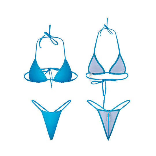 Damen Triangel-Bikini mit tiefem Ausschnitt und minimalistischem Design EB