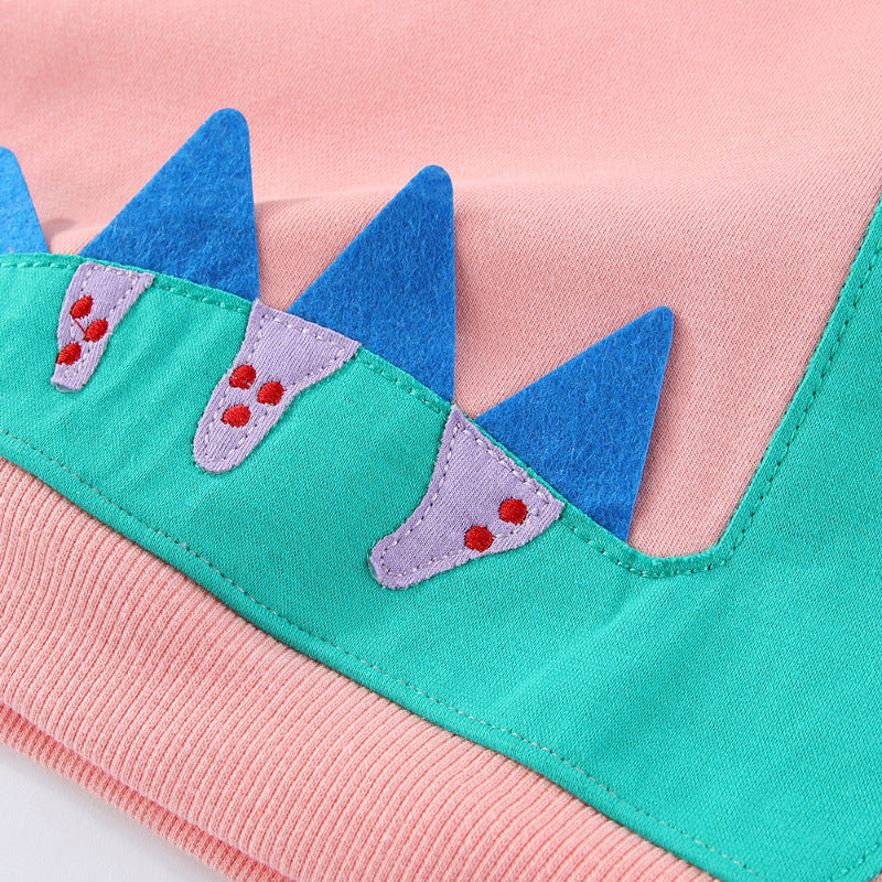 Mädchen Sweatshirt mit niedlichem Dinosaurier-Applikationsdesign EB
