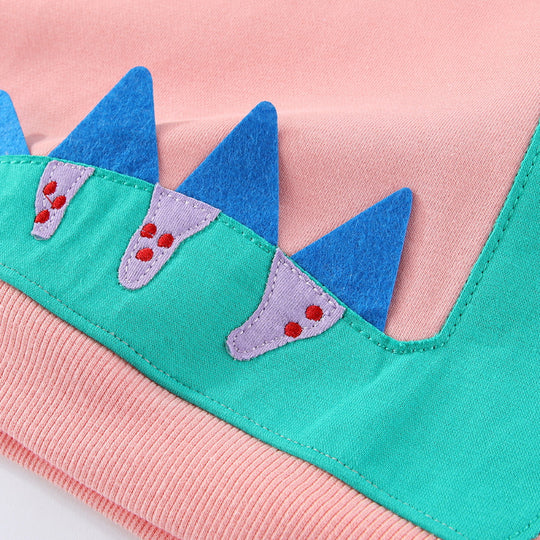 Mädchen Sweatshirt mit niedlichem Dinosaurier-Applikationsdesign EB