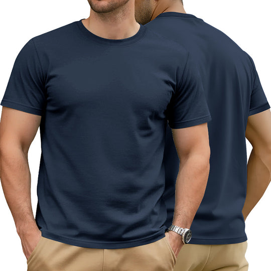 Herren nan Basic Kurzarm-T-Shirt aus hochwertigem Baumwollmix mit Rundhalsausschnitt, flachen Nähten und Regular Fit EB