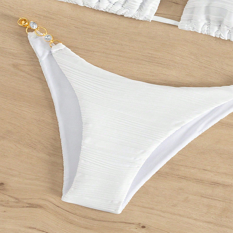 Damen Triangel-Bikini mit dekorativen Schmuckelementen EB
