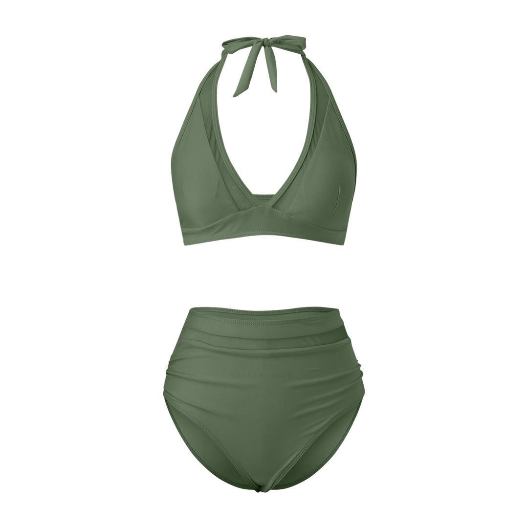 Damen Hochtailliertes Bademoden-Set mit stylischem Haltertop EB
