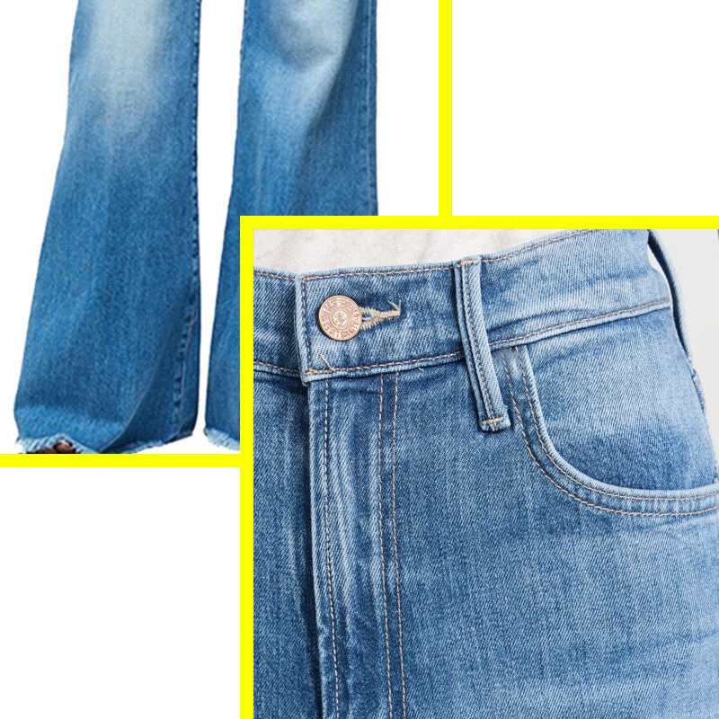 Damen Hoch geschnittene Schlagjeans im Vintage-Look EB