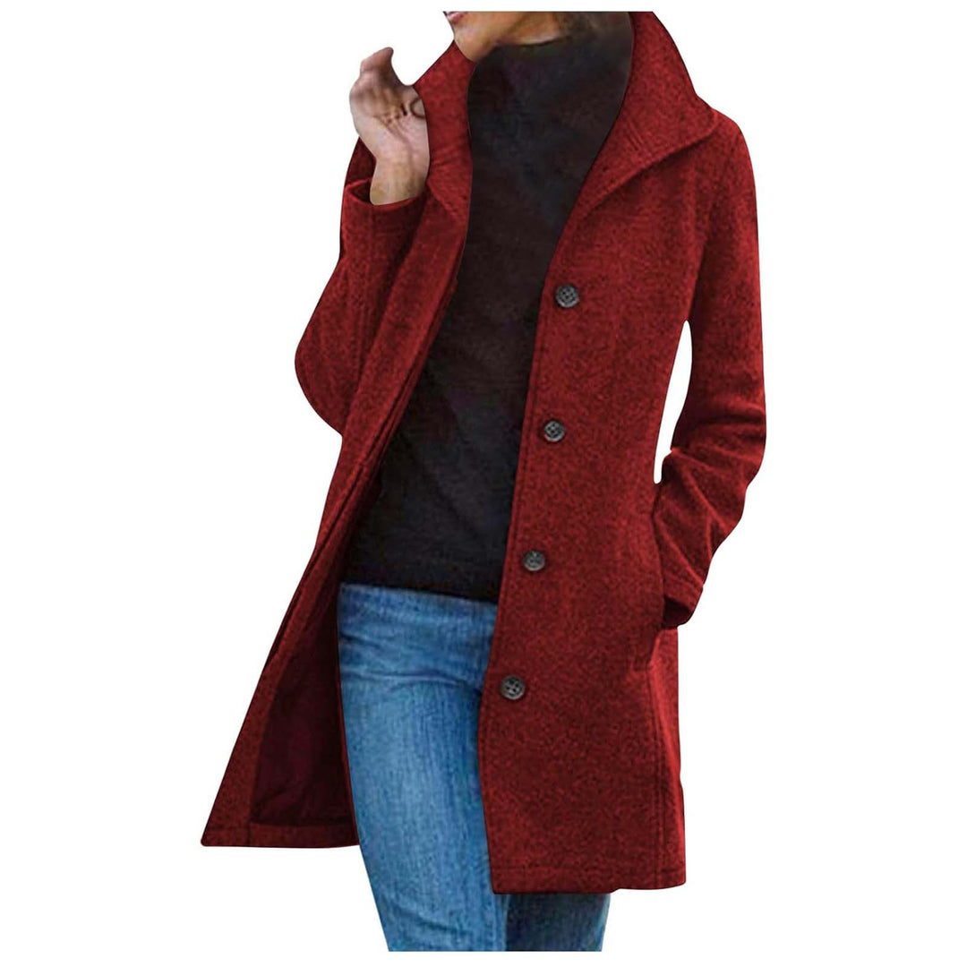 Damen modischer Mantel mit schickem Revers und praktischen Taschen EB