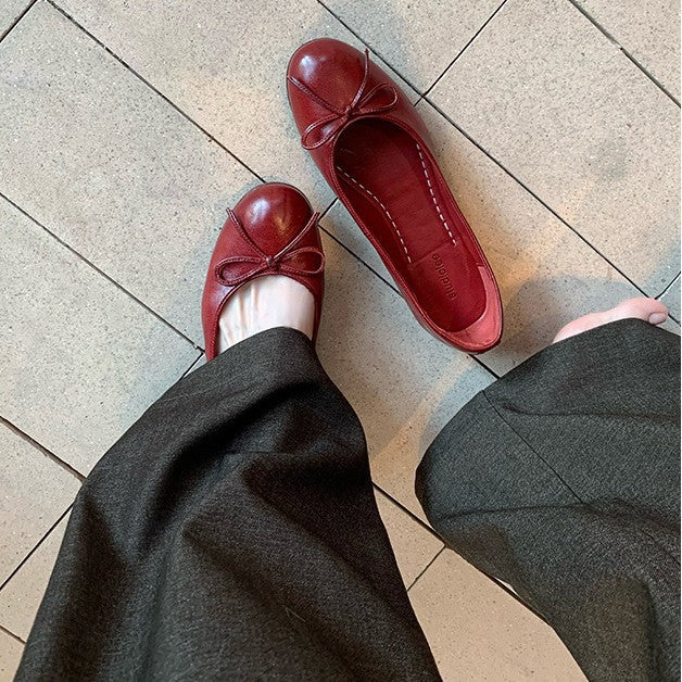Damen Ballerinas mit elegantem Schleifenakzent und weichem Innensohlenkomfort EB