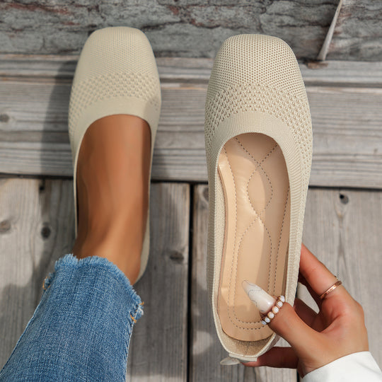 Damen Stylish und bequeme Ballerinas mit elastischem Obermaterial EB