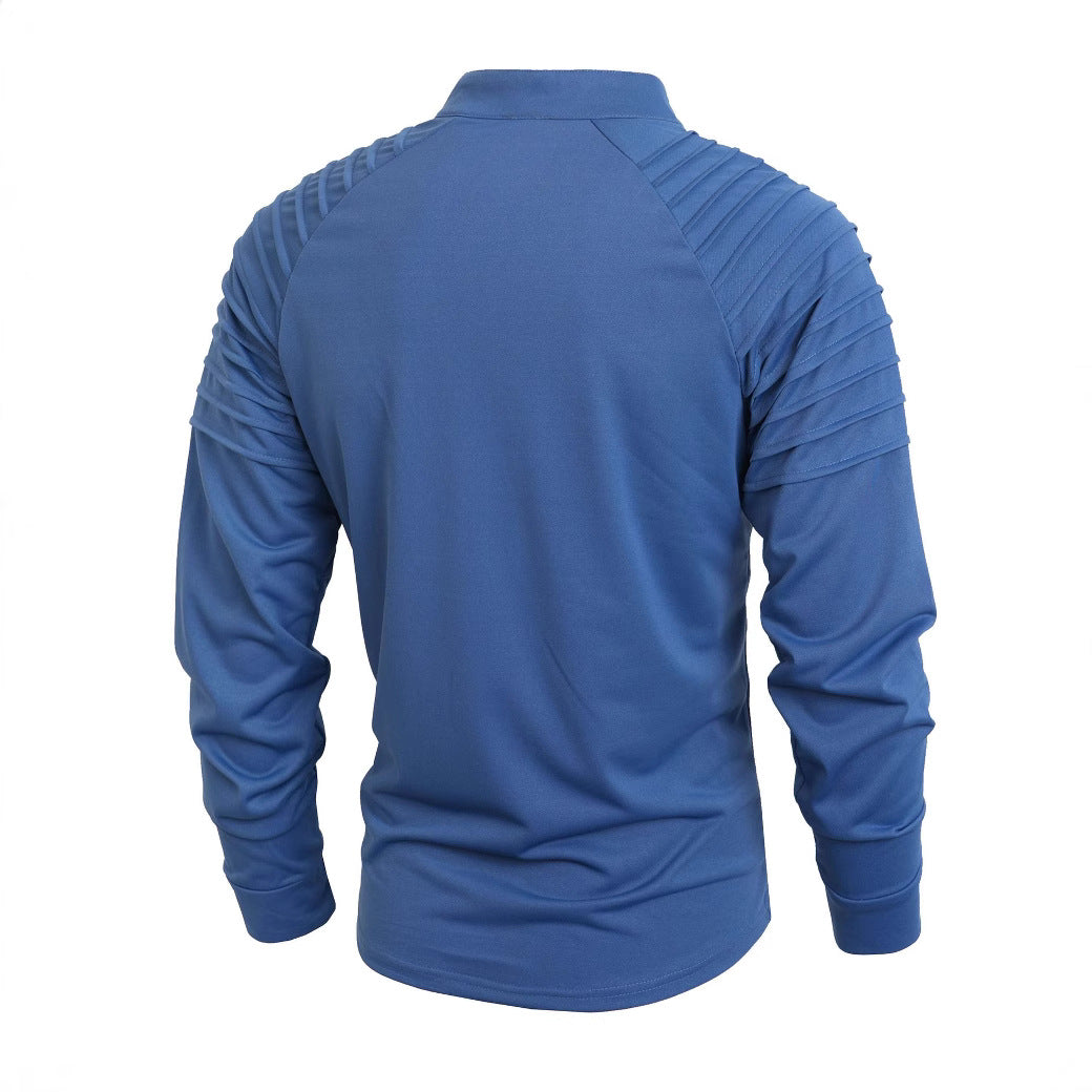 Herren Langarmshirt mit modernem Stehkragen und Reißverschluss EB