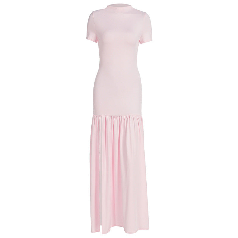 Damen Maxi-Kleid mit elegantem halblangen Ärmel und voluminösem Rock EB