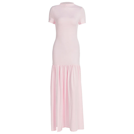 Damen Maxi-Kleid mit elegantem halblangen Ärmel und voluminösem Rock EB