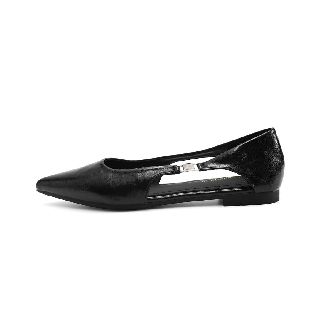 Damen Ballerinas mit modischem Cut-Out-Design und elegantem Glanz EB