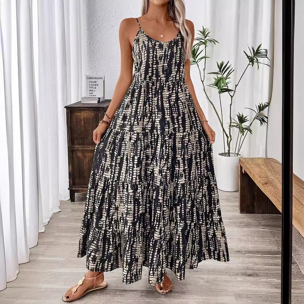 Damen Maxikleid mit elegantem Schnitt und fließendem Stoff EB