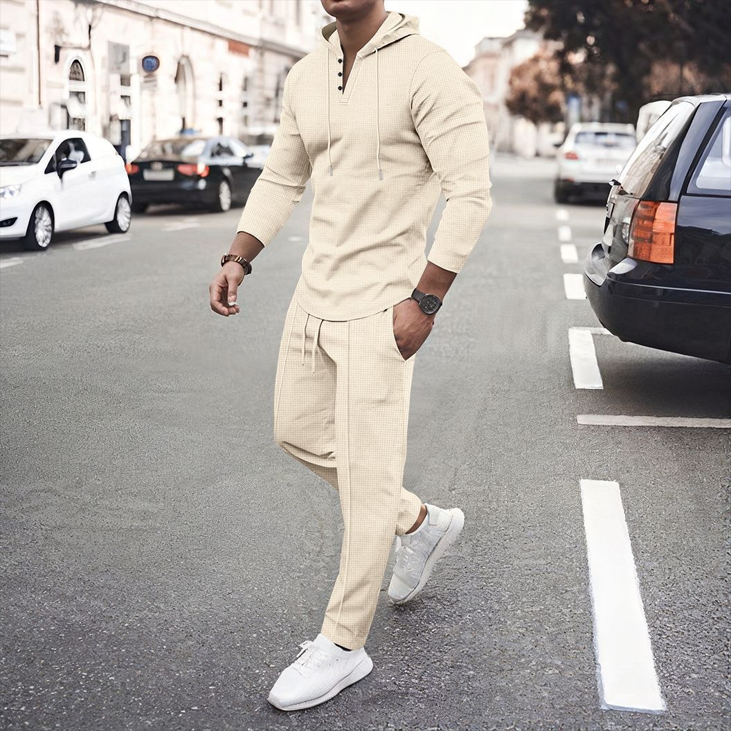 Herren sportliches Hoodie und Jogginghose Set mit atmungsaktiver Struktur EB