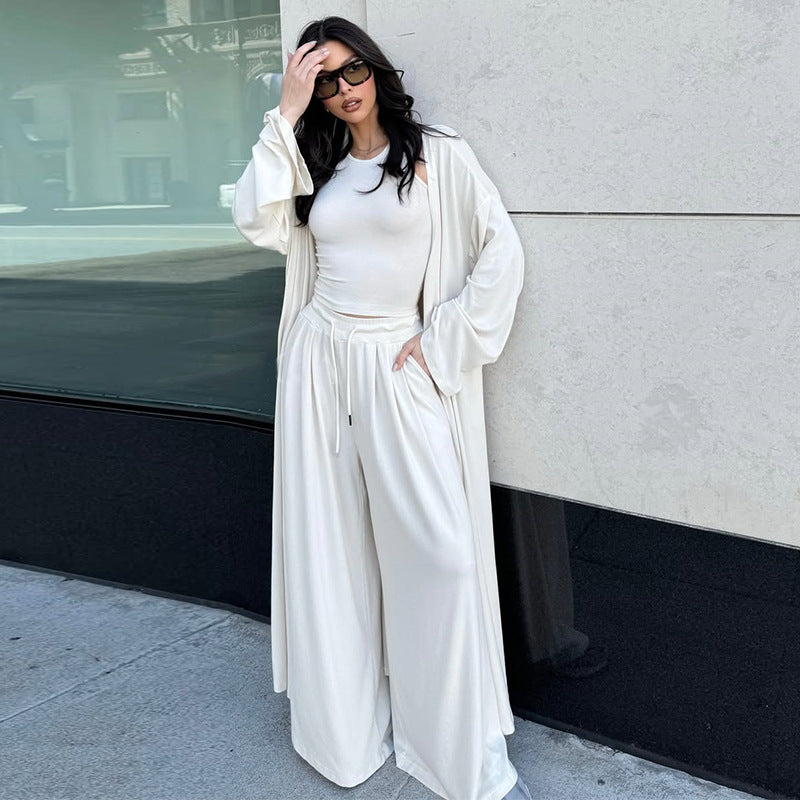 Damen Lässiges Freizeit-Ensemble mit offener Jacke EB