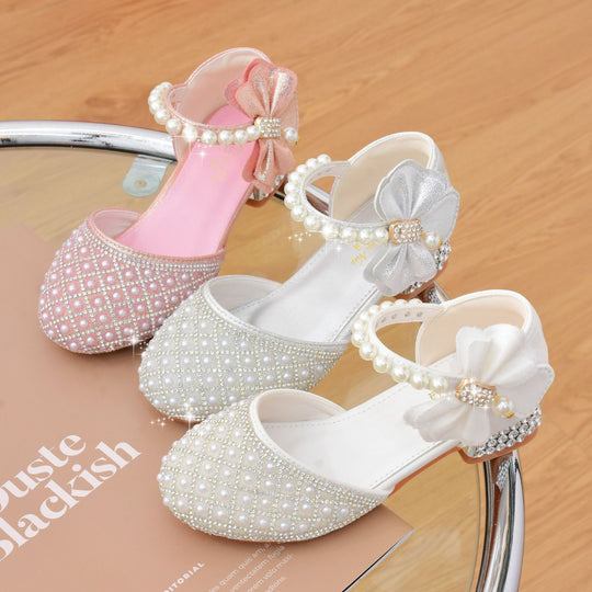 Mädchen Ballerinas mit Perlen- und Strassverzierungen EB
