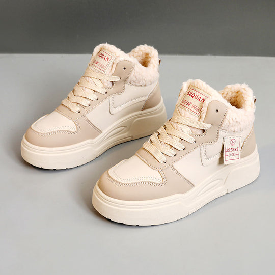 Damen hohe Modische Sneakers mit kuscheligem Innenfutter und sportlichem Design EB