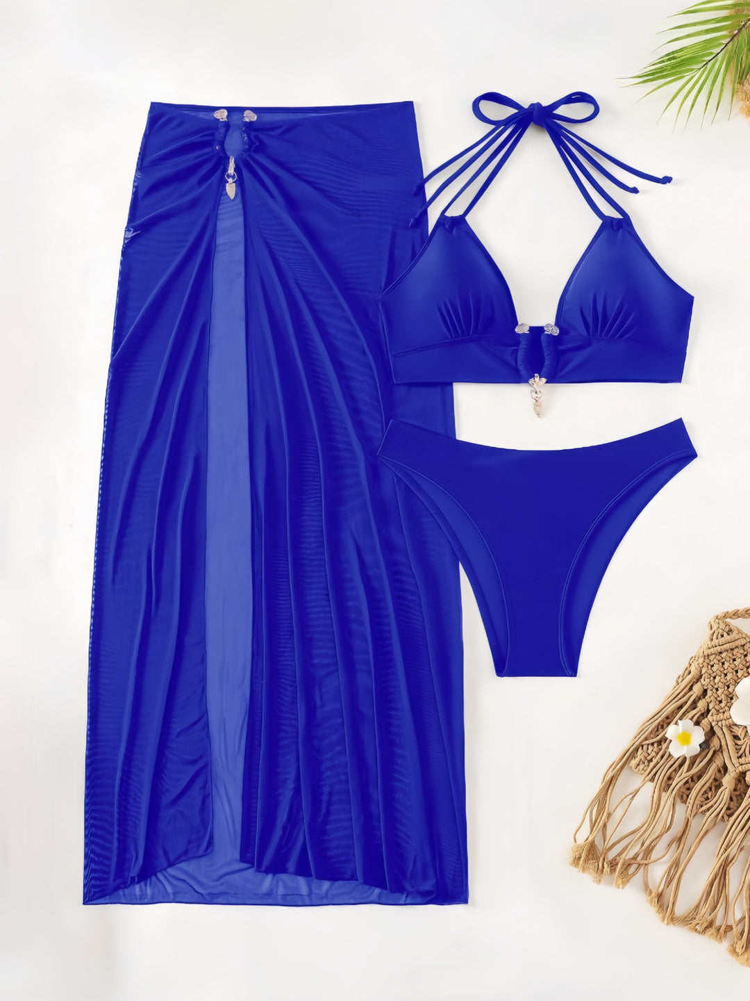 Damen Bikiniset mit transparentem Maxirock EB