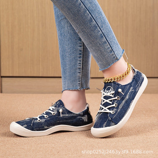 Damen lässige Sneaker mit atmungsaktiver Obermaterialstruktur und flexiblem Fußbett EB