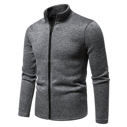 Herren Fleecejacke mit hoher Stehkragen und durchgehendem Reißverschluss EB