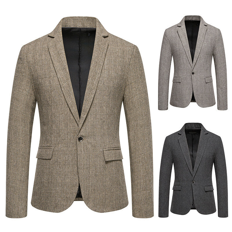 Herren eleganter Blazer mit feinem Karomuster EB