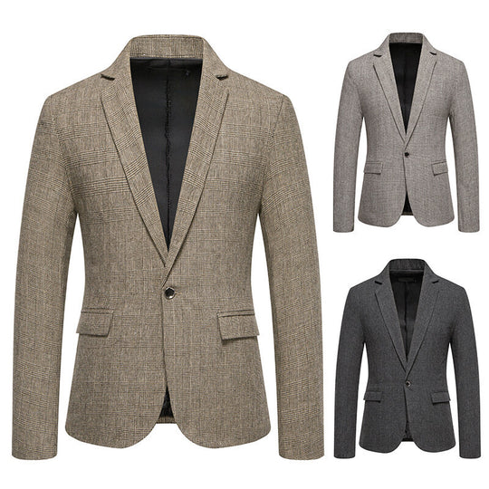 Herren eleganter Blazer mit feinem Karomuster EB