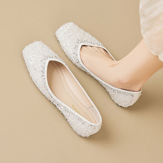 Damen Ballerinas mit glamourösem Strassdesign EB