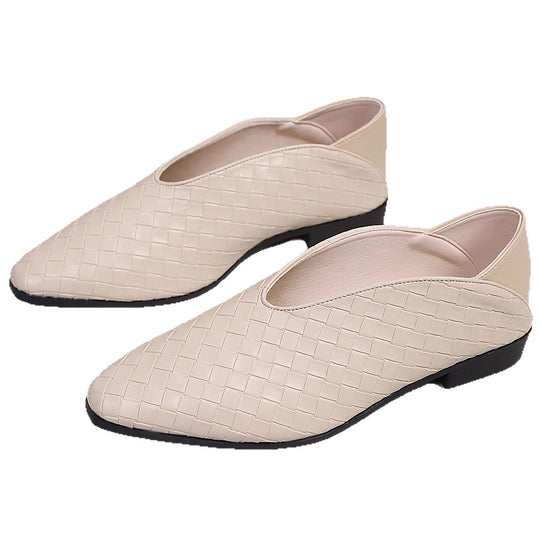 Damen Elegante Mokassins mit geflochtenem Design und bequemer Sohle EB