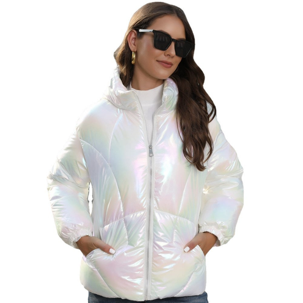 Damen Hochglänzende Steppjacke EB