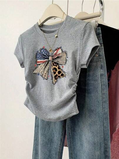 Damen Crop-T-Shirt mit figurbetontem Schnitt und modernem Design EB