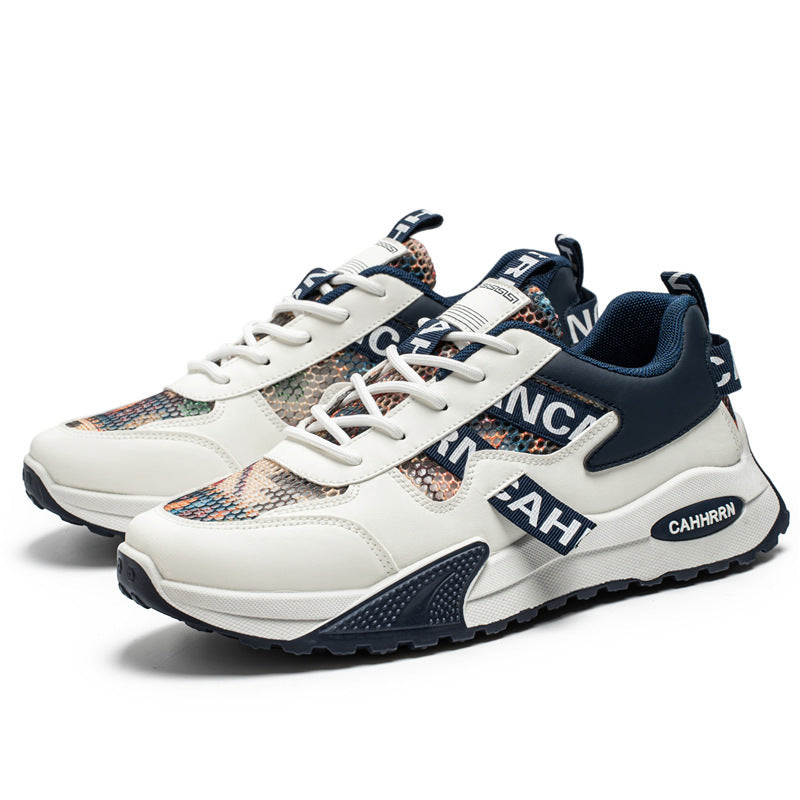Unisex Plateau-Chunky-Sneaker mit Reptilprägung, gepolstertem Schaft und stoßdämpfender EVA-Zwischensohle EB