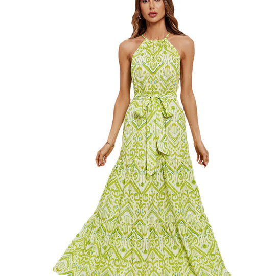 Damen Maxikleid mit schickem Wickeldesign und modernem Ethno-Muster EB