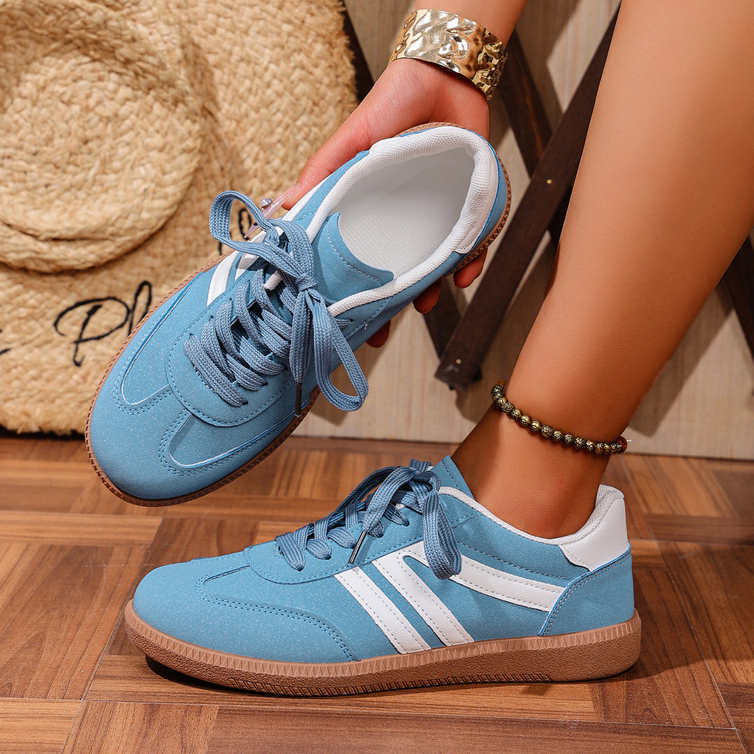 Damen Modische Sneakers mit schimmerndem Obermaterial und rutschfester Sohle EB