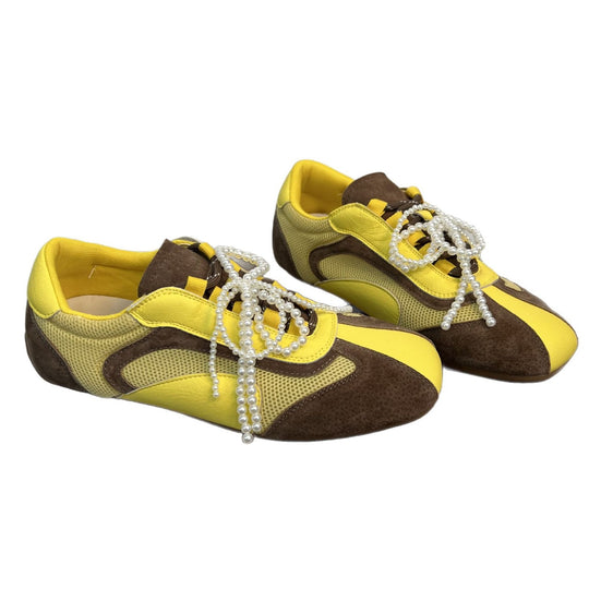 Damen modische Sneakers mit innovativem Perlen-Detail und atmungsaktivem Mesh-EB