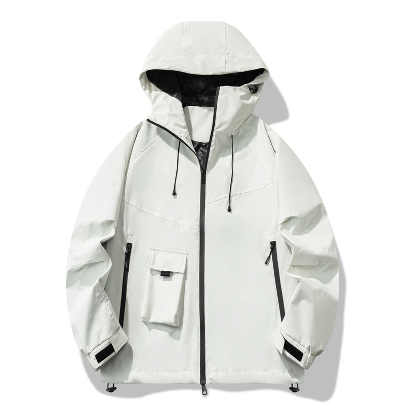 Herren technische Outdoor-Jacke mit wasserabweisendem Material und verstellbarem Kapuzendesign EB